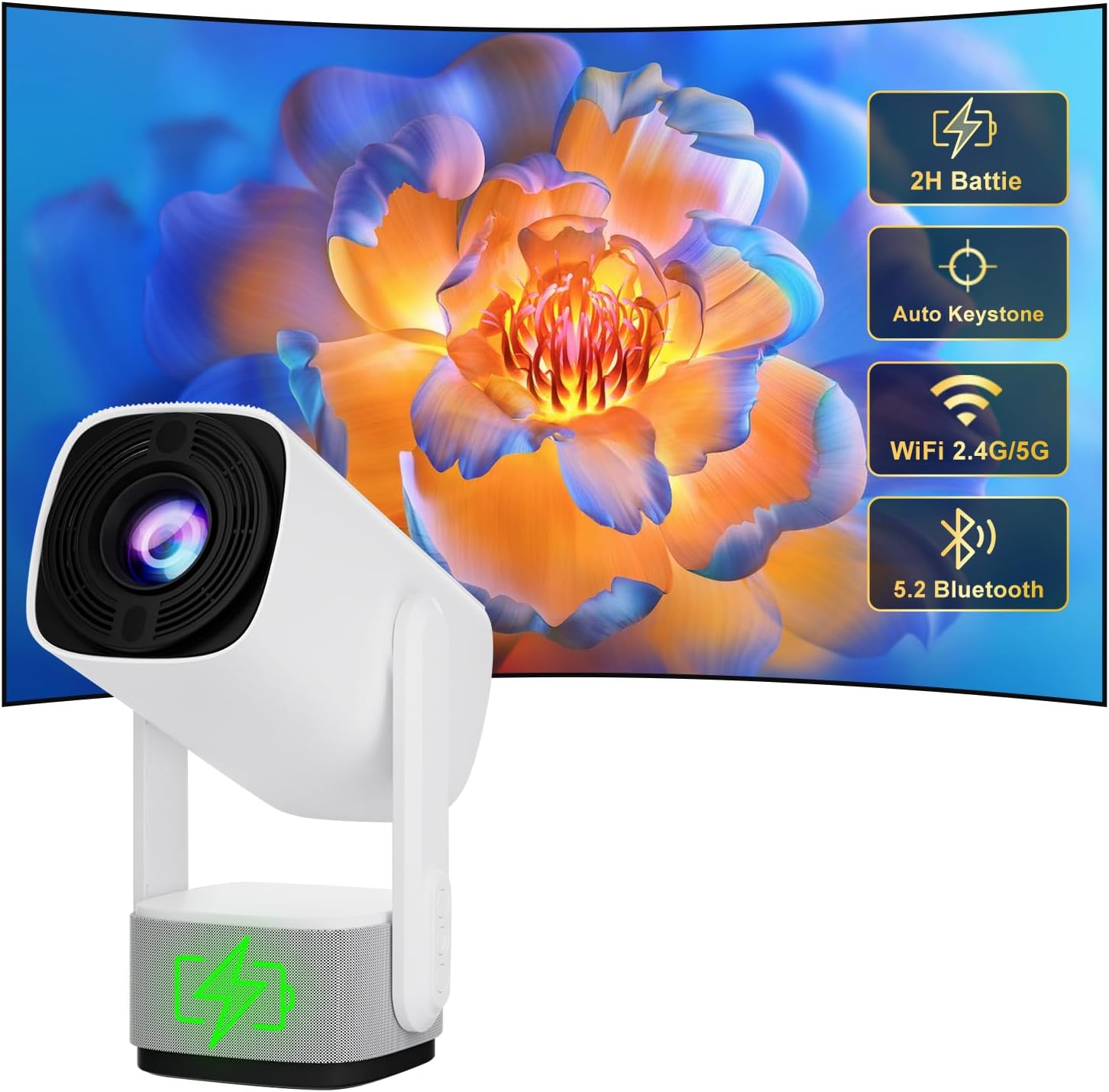 Outdoor Mini Projector R1 with Battery.